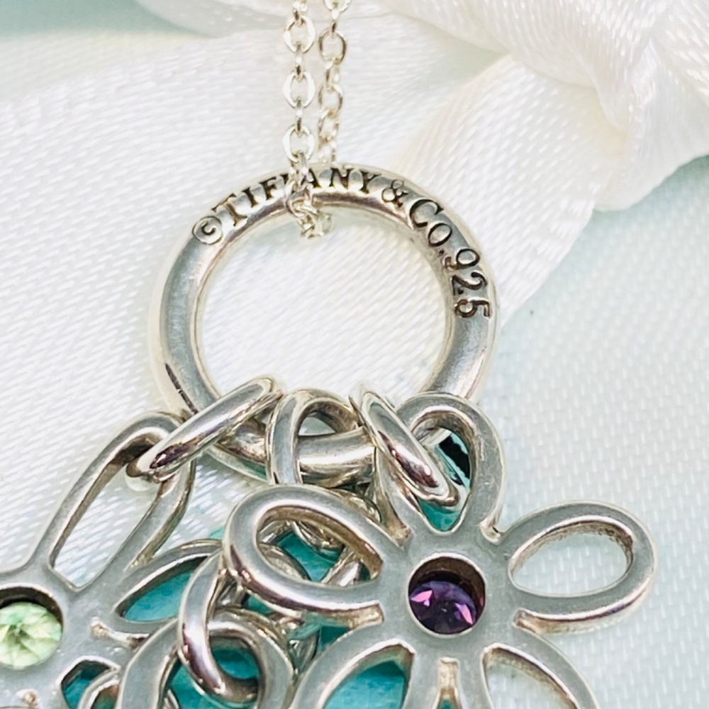 Tiffany & Co. 2003 Limited Edition Butterfly Dragonfly Gemstone Necklace 925 - Picture 5 of 10